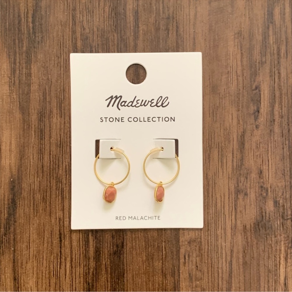 Madewell stone Collection small wire hoop earring